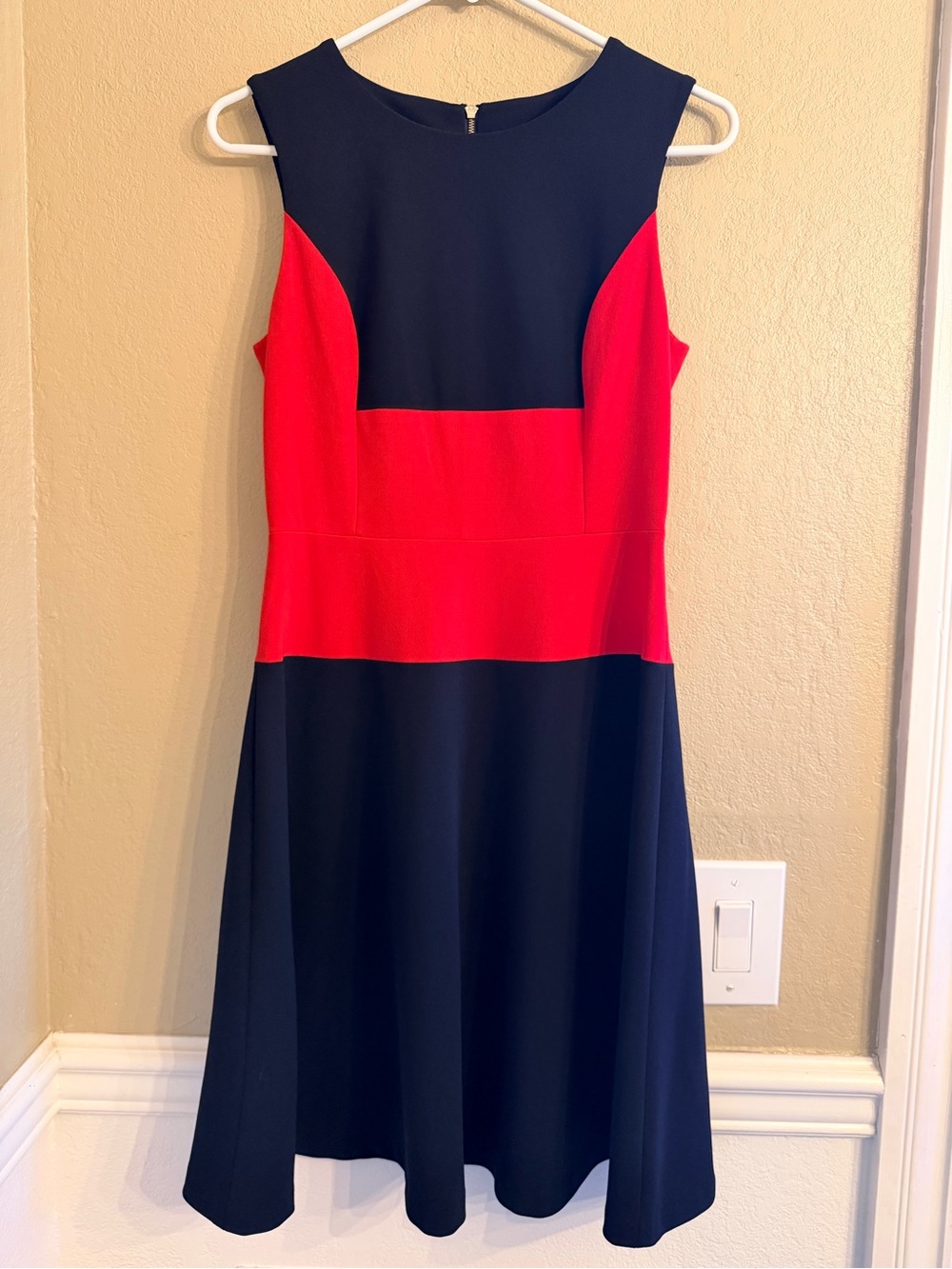 Tommy Hilfiger Black and Red Fit-and-Flare Dress
